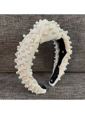 LELE SADOUGHI IVORY WOVEN PEARL HEADBAND Authentic New